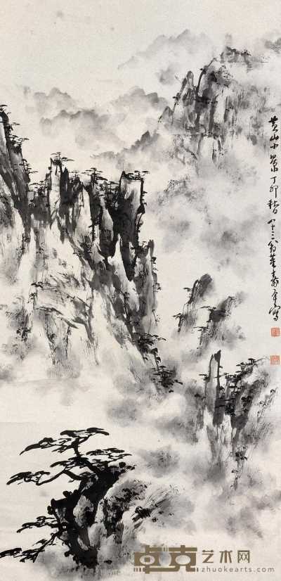 董寿平 1987年作 黄山小景 立轴 132.5×63cm